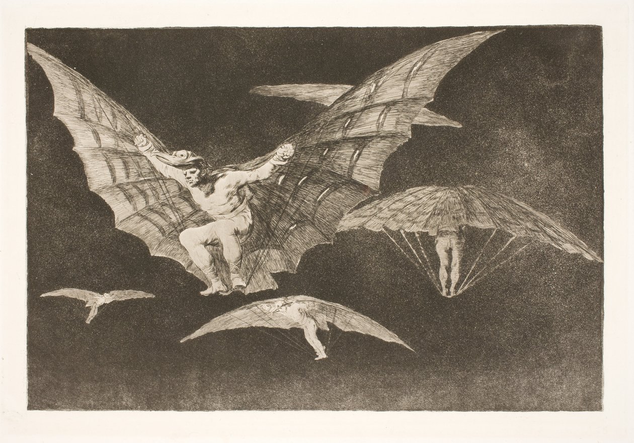 Uçmanın bir yolu (İradenin olduğu yerde yol da vardır) by Francisco de Goya