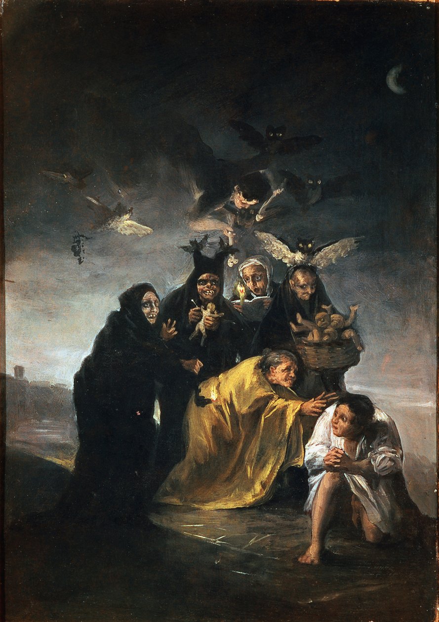Şeytan çıkarma veya cadılar. Francisco de GOYA Y LUCIENTES