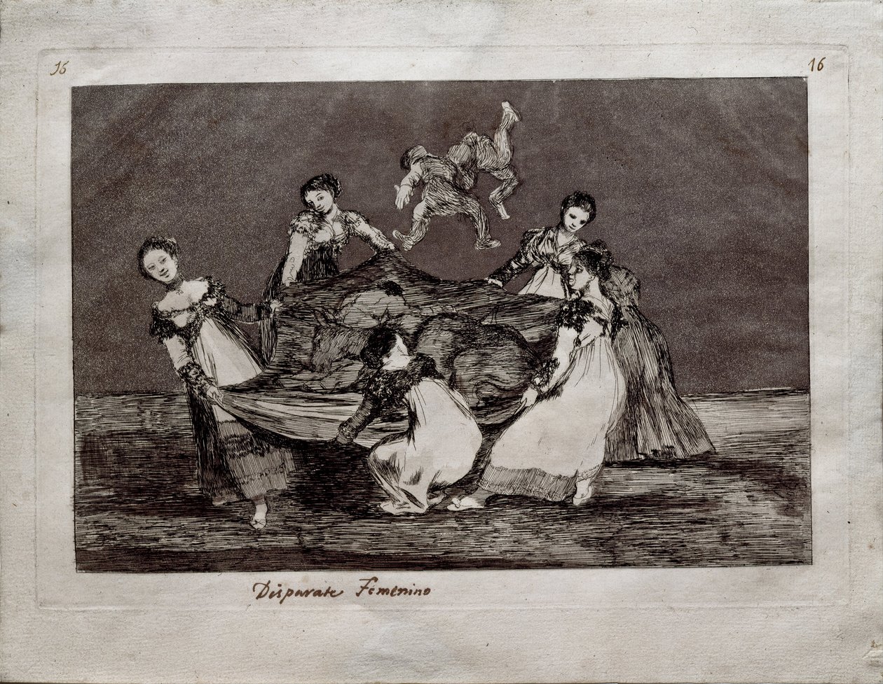 Los Disparates Follies dizisinden Feminine Folly, 1815-1819 by Francisco de Goya