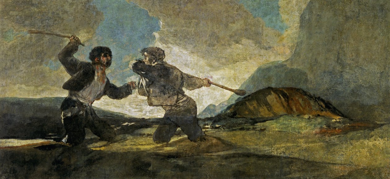 Cudgels ile Dövüş by Francisco de Goya