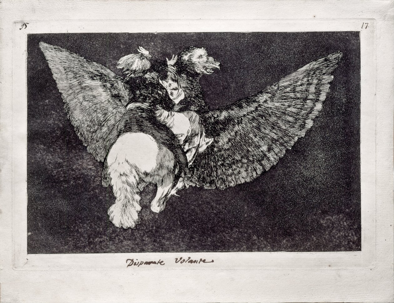 Los Disparates Follies dizisinden Uçan Delilik, 1815-1819 by Francisco de Goya