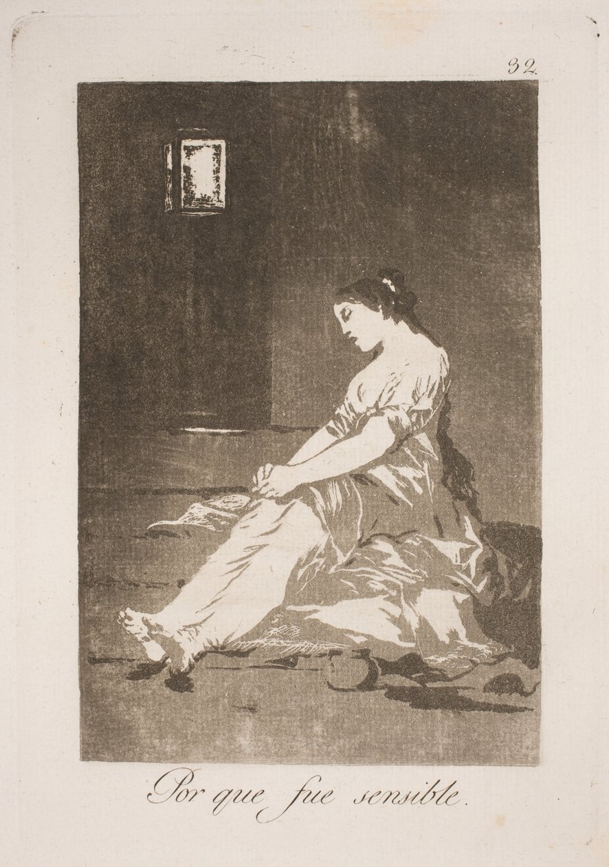 Duygularına teslim olduğu için by Francisco de Goya