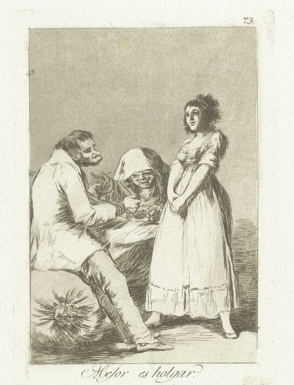 tembel olmak daha iyi Mejor es holgar (nesnedeki başlık) Los Caprichos (dizi adı) by Francisco de Goya