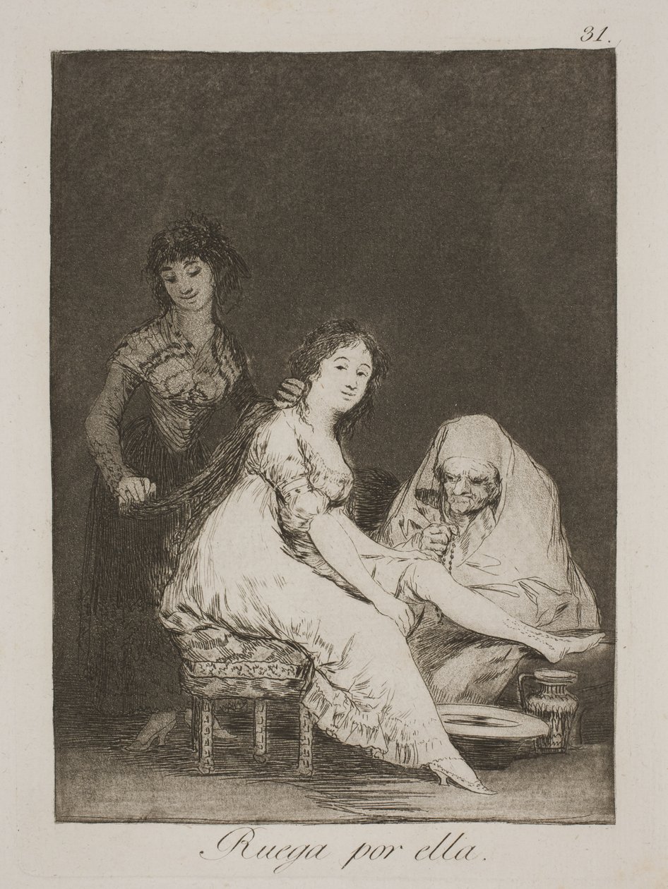 onun için dua ediyor by Francisco de Goya