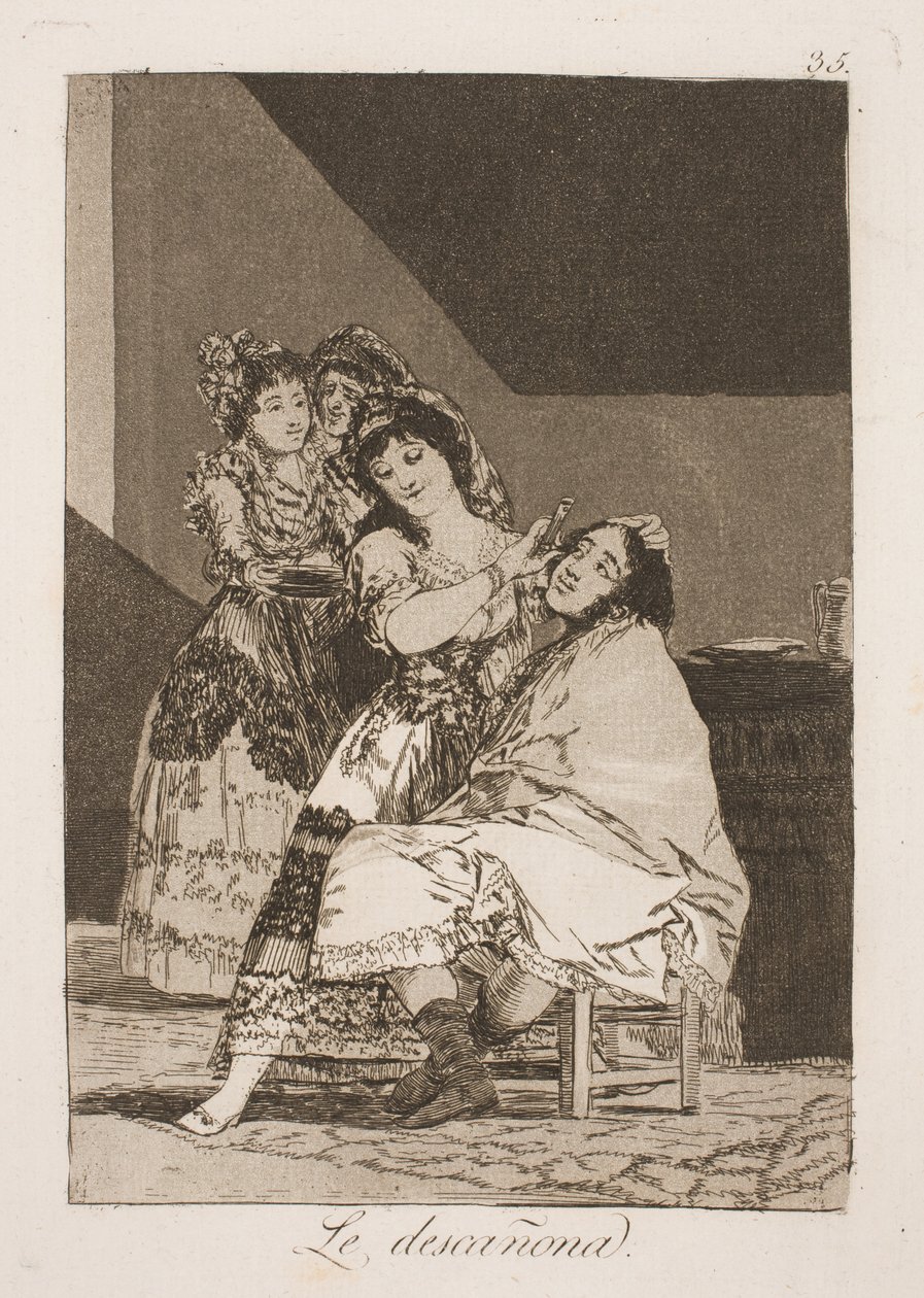 onun derisini yüzüyor by Francisco de Goya