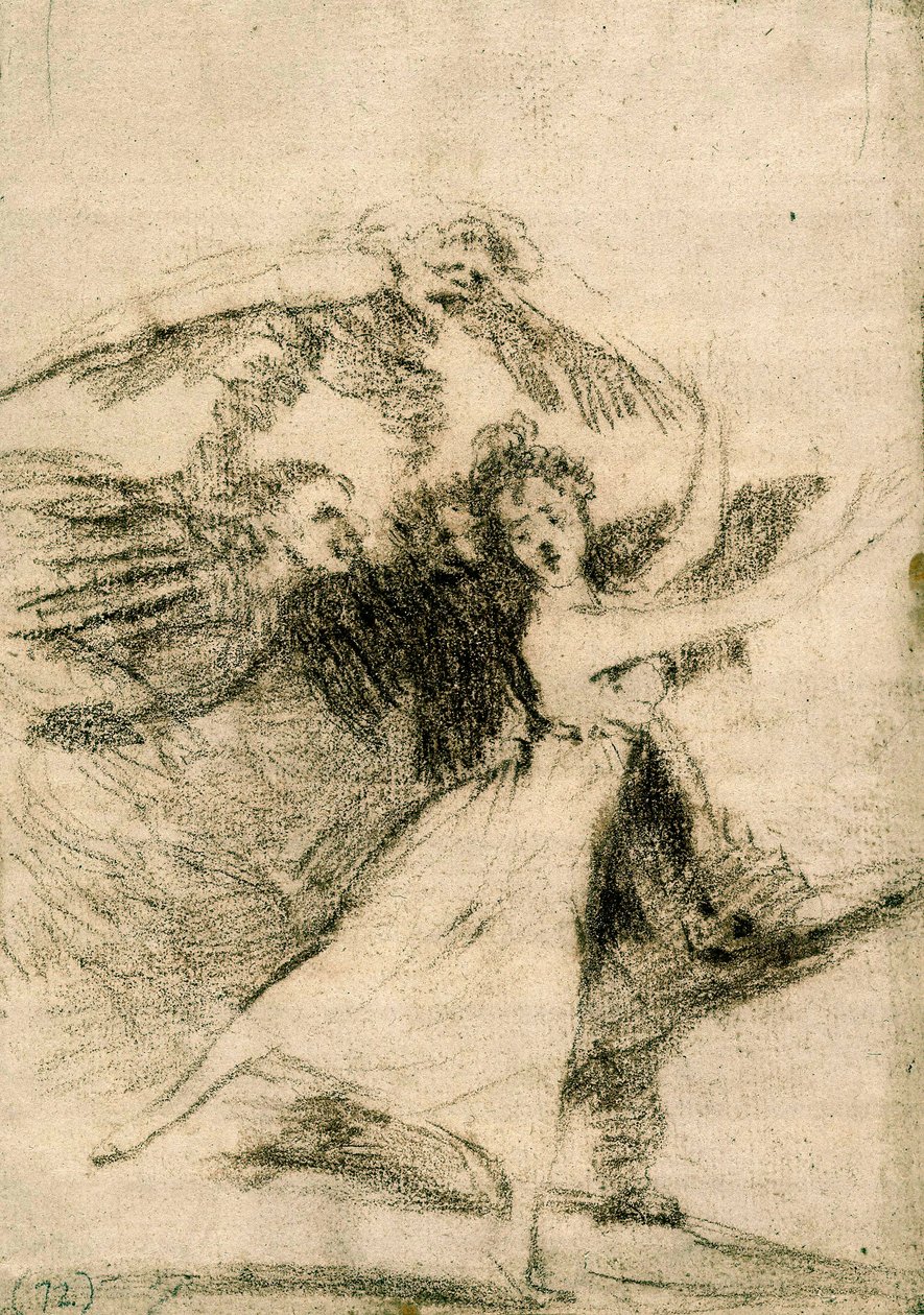 "Los Caprichos": Kaçmayacaksın (No te escaparàs) by Francisco de Goya