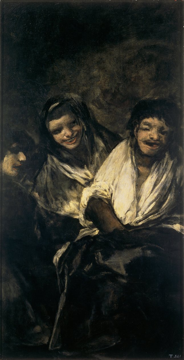 Gülüyor veya Yönetim İki Kadın Kadın Tarafından Alay Edilen Adam by Francisco de Goya