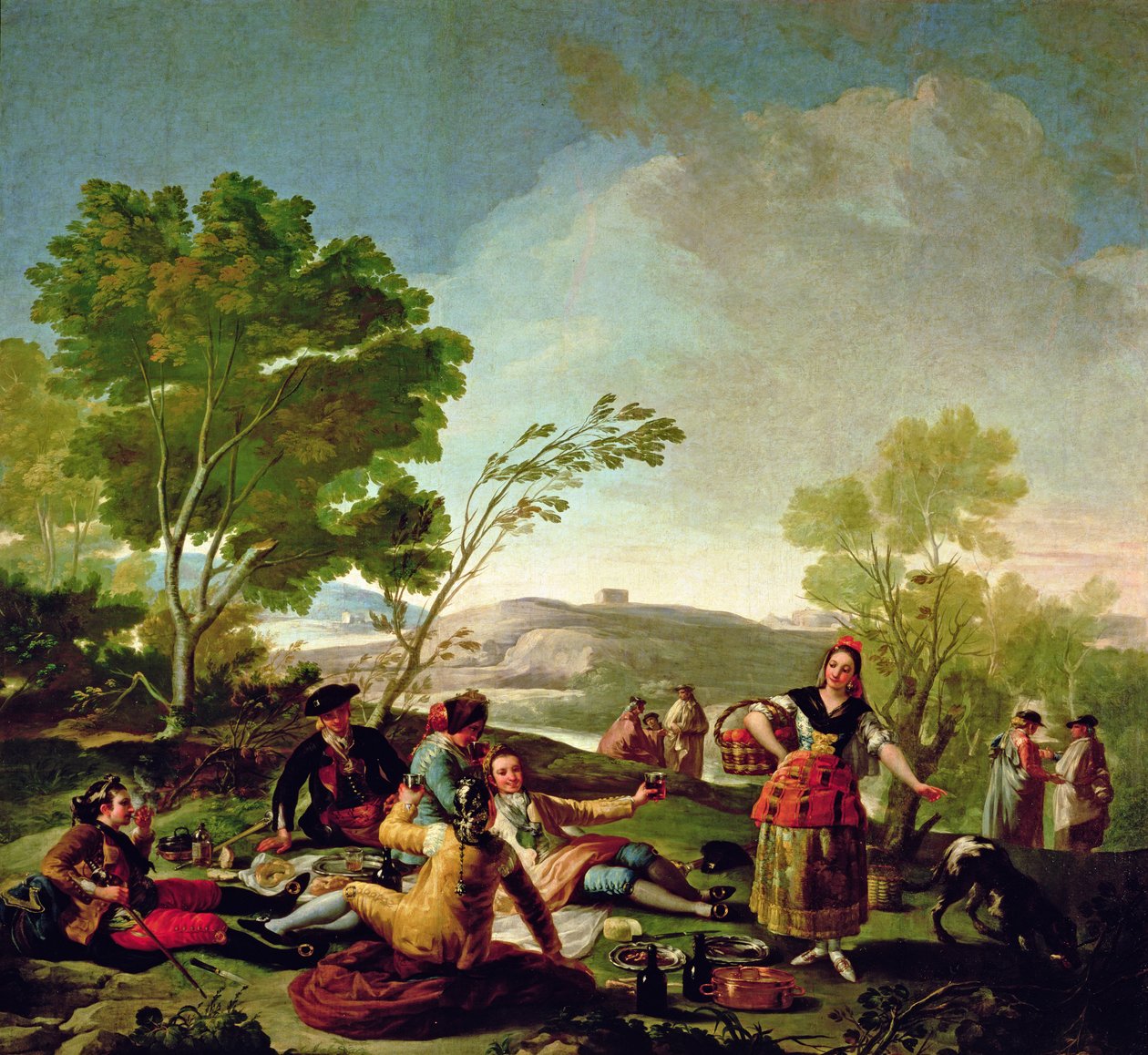 Manzanares Nehri kıyısında yemek, 1776 by Francisco de Goya
