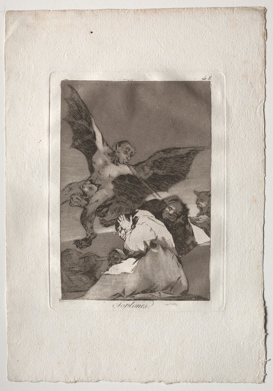 Ochenta Caprichos: Masal Taşıyıcılar-Rüzgar Patlamaları by Francisco de Goya