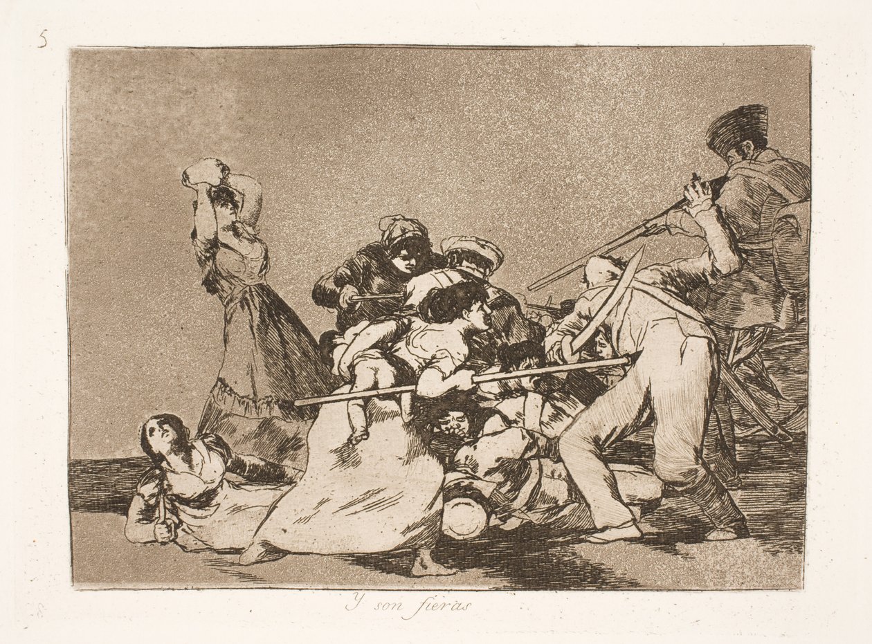Ve onlar öfkeli gibidirler (5) by Francisco de Goya