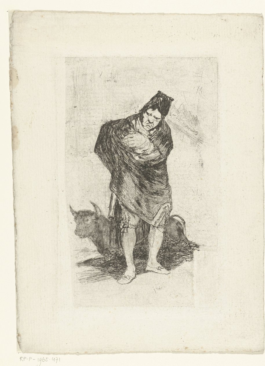 Eski boğa güreşçisi El embozado by Francisco de Goya