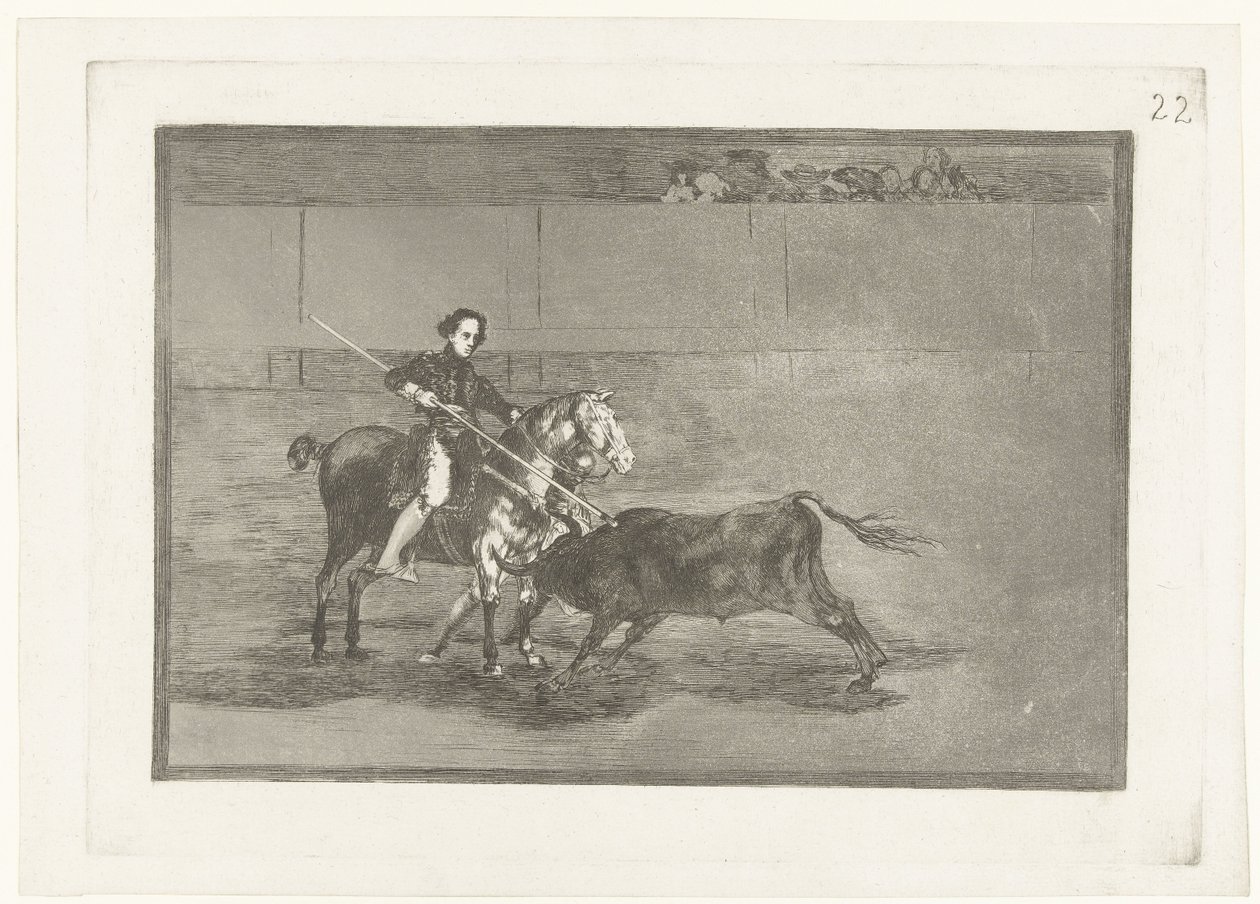 Zaragosa arenasında Pajuelera Zaragoza La Tauromaquia'daki ünlü Pajuelera'nın erkekçe değeri (dizi başlığı) Stierenvechten (dizi başlığı) by Francisco de Goya