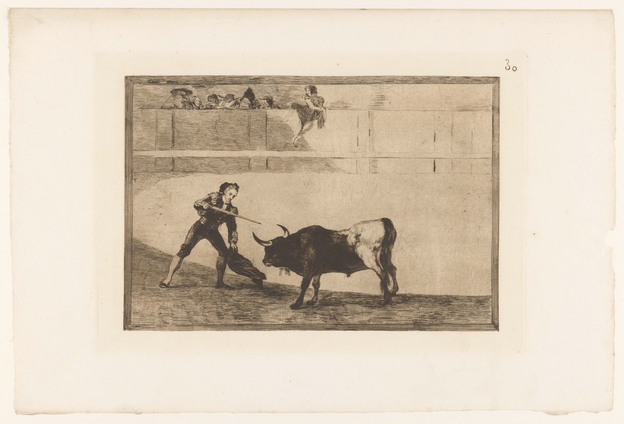 Pedro Romera Martínez en üst düzeyde Pedro Romero ayakta duran bir boğayı öldürüyor Stierengevechten (dizi adı) La Taureamachie (dizi adı) Boğa Güreşi (dizi başlığı) by Francisco de Goya