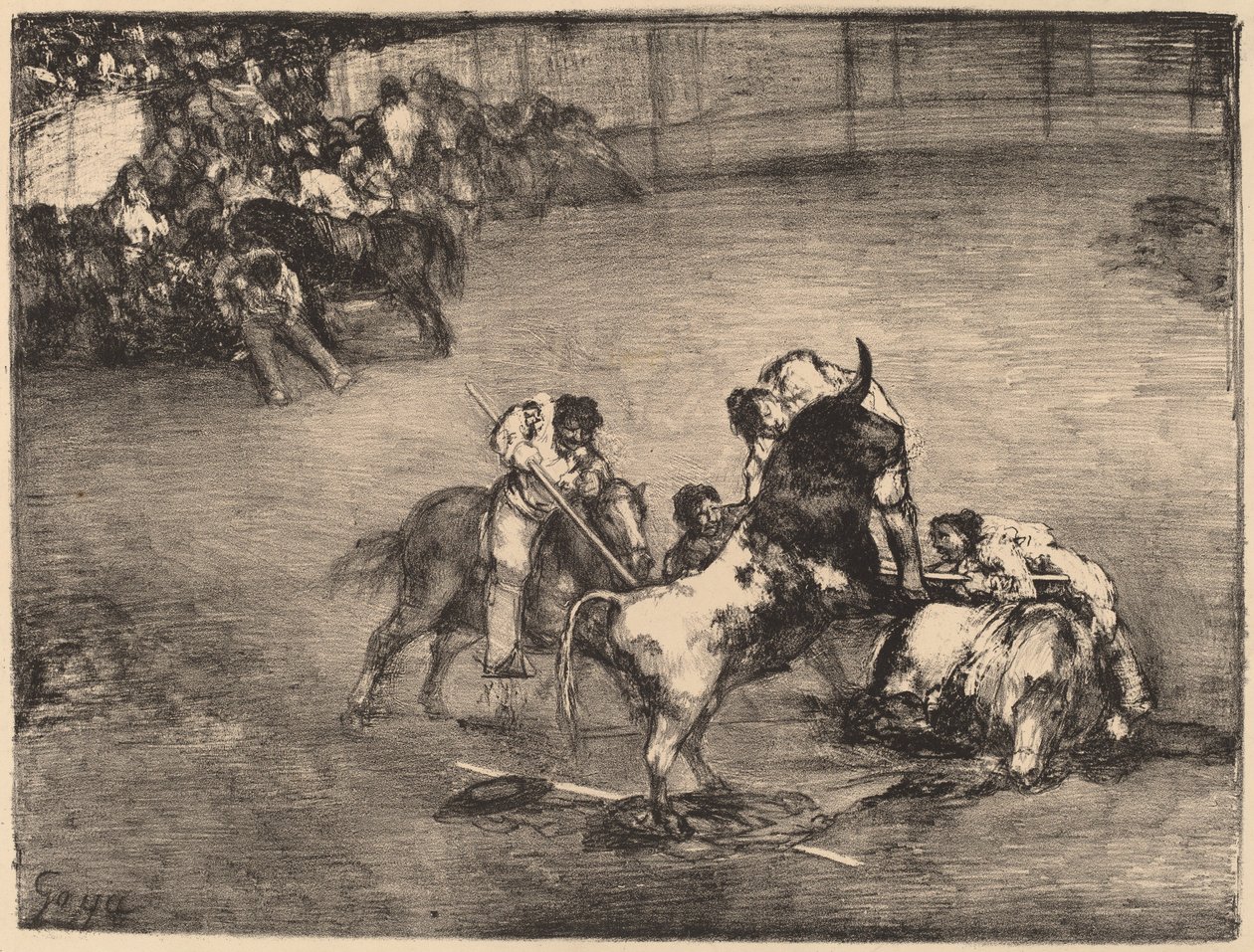 Bir Boğa Tarafından Yakalanan Picador by Francisco de Goya