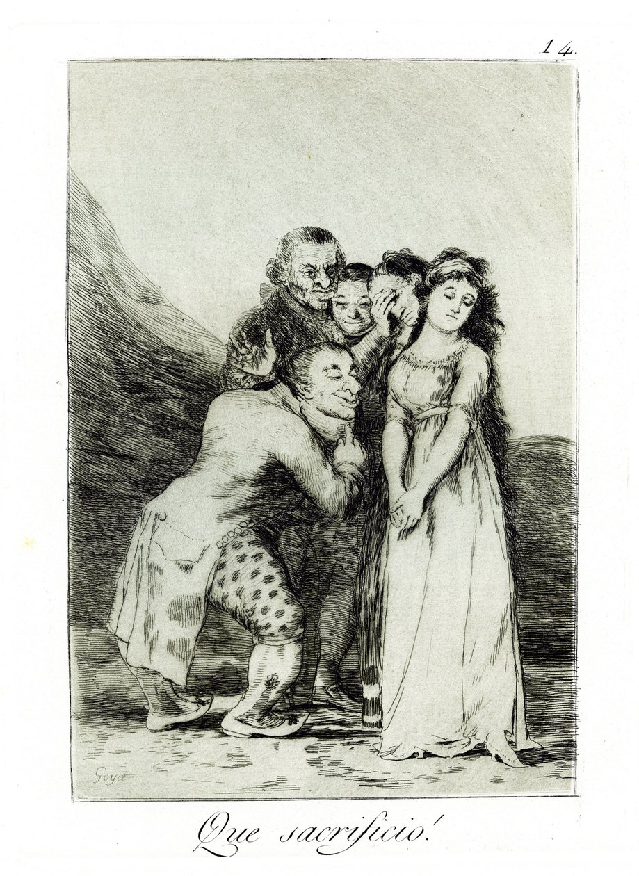 Ne fedakarlık! Ne fedakarlık! Kapris No. 14, 1797-1798 by Francisco de Goya