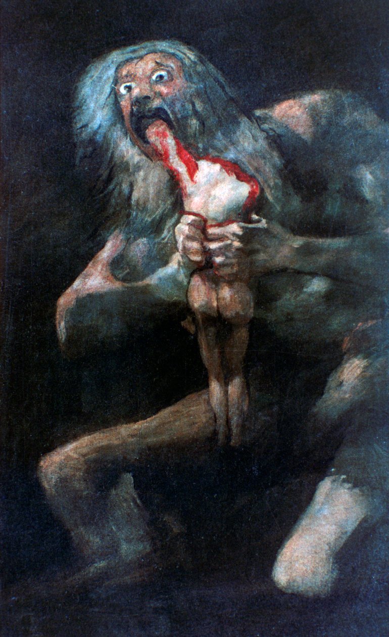 Çocuklarından Birini Yiyen Satürn, 1821-1823 by Francisco de Goya