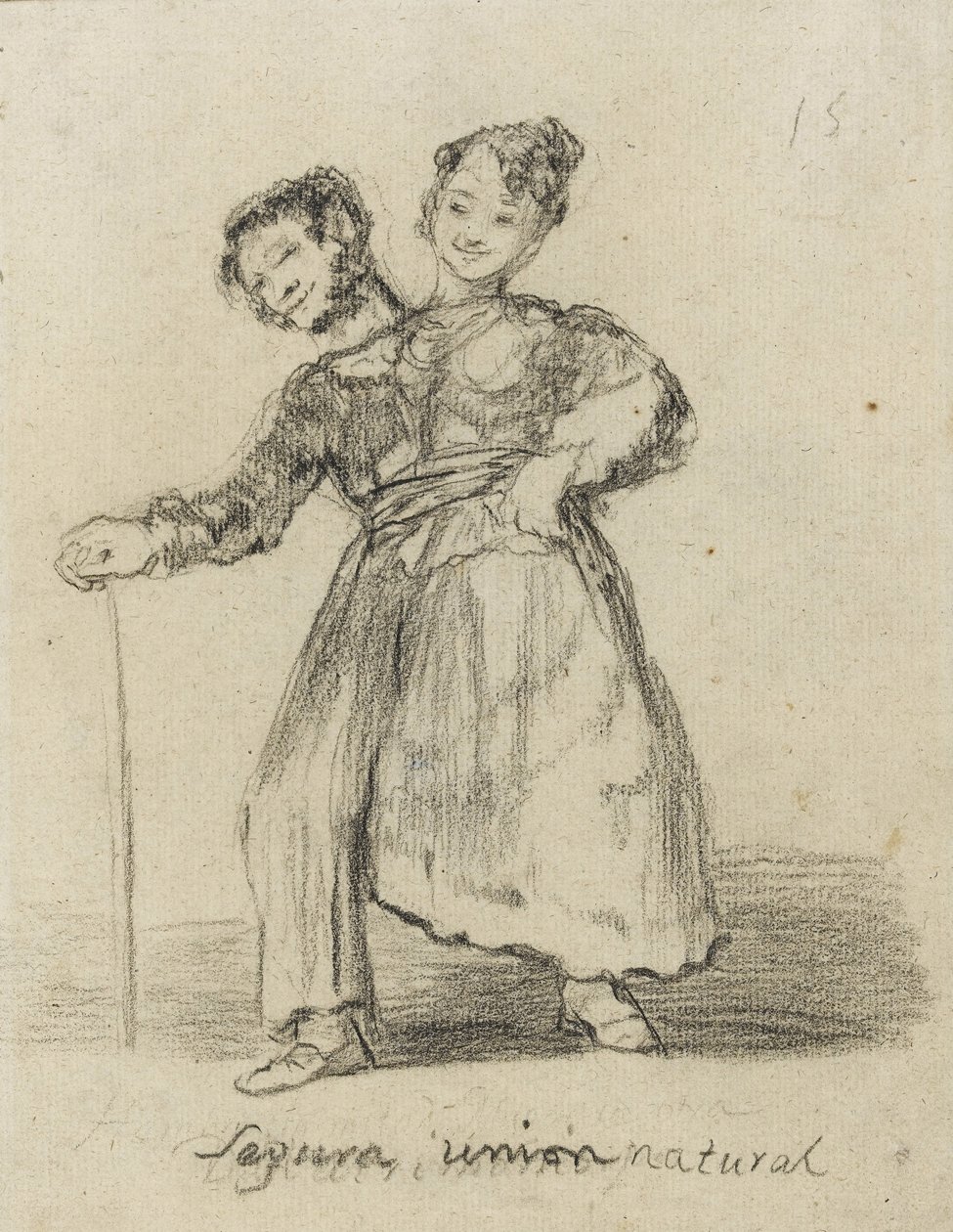 Segura Union Natural, 1819-28 (kağıt üzerine siyah tebeşir) by Francisco de Goya