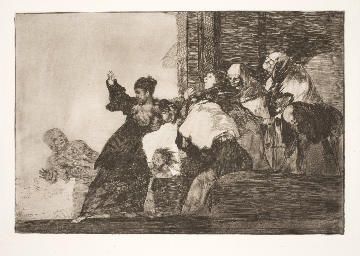 Zavallı budalalık (İki kafa bir kafadan iyidir) by Francisco de Goya