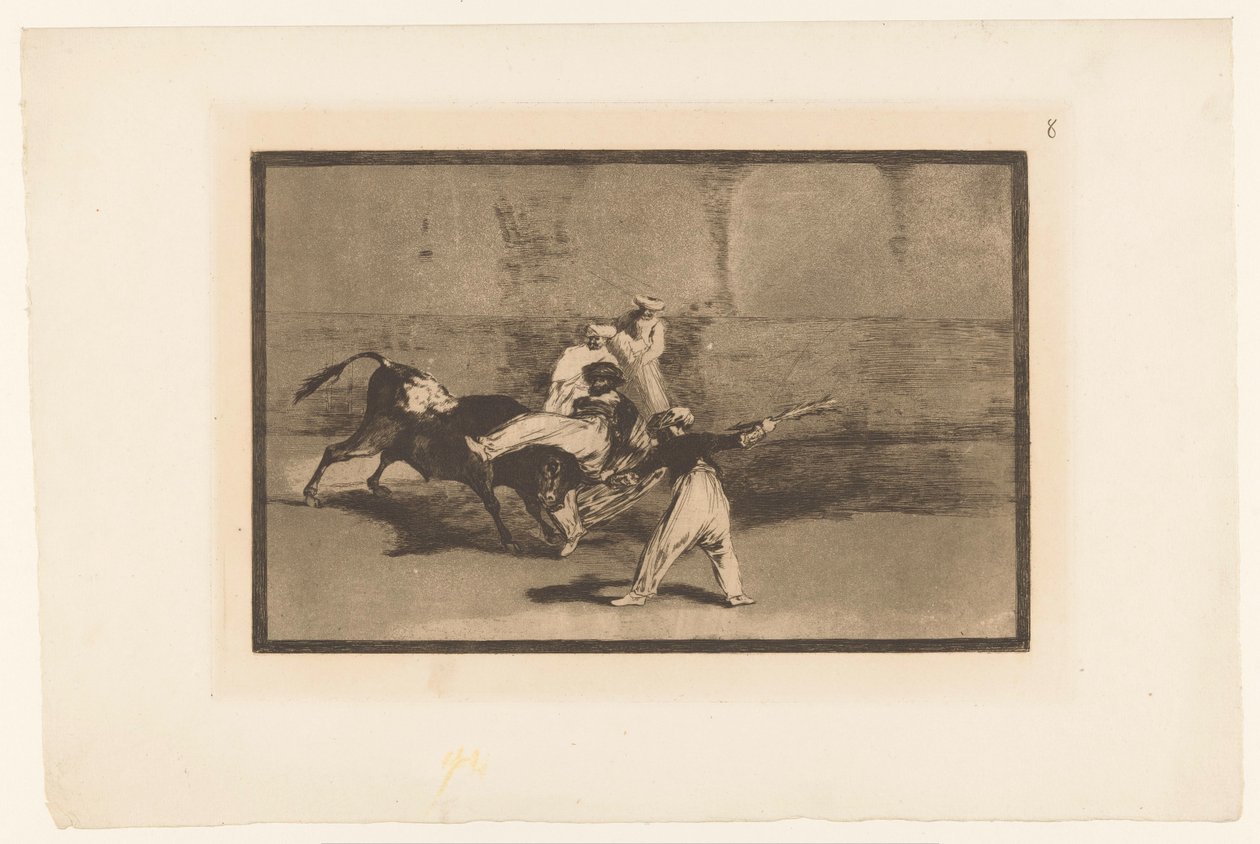 Boğa güreşçileri tarafından yakalandı Cogida de un Moro estando en la plaza Boğa Güreşi (dizi başlığı) La Taureaumachie (dizi adı) La Tauromaquia (dizi adı) by Francisco de Goya