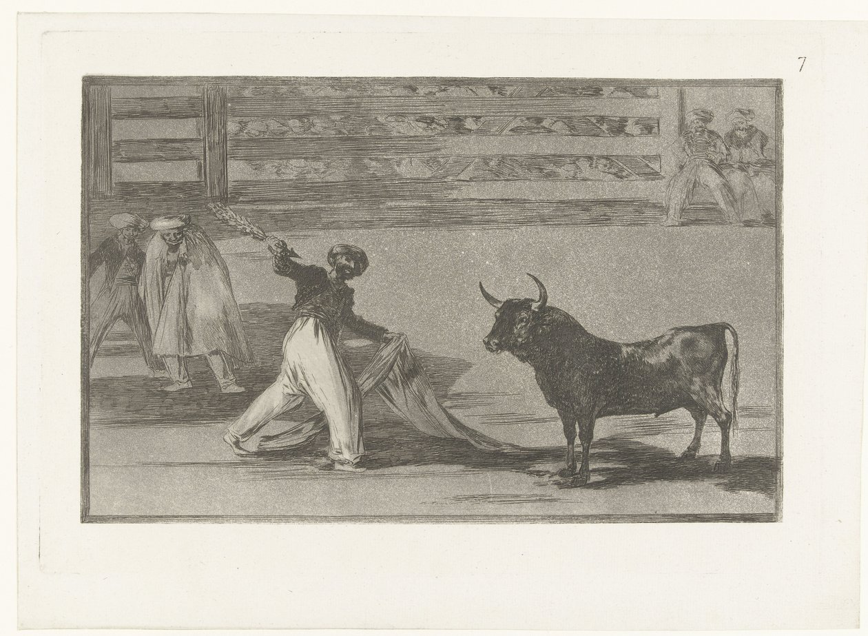Stierenvechter banderilla ile tanıştı Zıpkınların veya banderillaların kökeni Stierenvechten (dizi adı) Boğa Güreşi (dizi başlığı) by Francisco de Goya