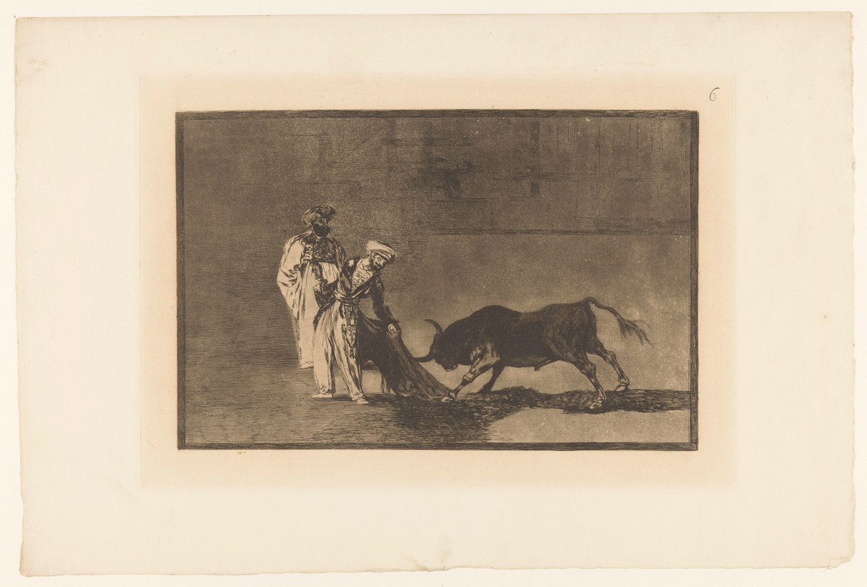 kumda Stierenvechten Moors, bornozlarıyla meydanda başka bir capeo yapıyor Stierengevechten (dizi adı) La Taureamachie (dizi adı) Boğa Güreşi (dizi başlığı) by Francisco de Goya