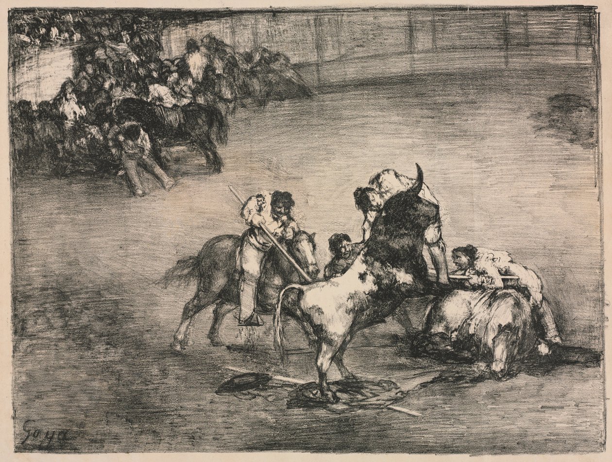 Bordo Boğaları: Bir Boğa Tarafından Yakalanan Picador by Francisco de Goya