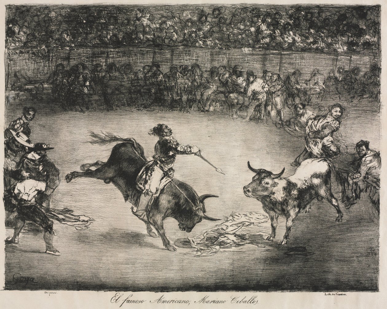 Bordo Boğaları: Ünlü Amerikalı Mariano Ceballos by Francisco de Goya