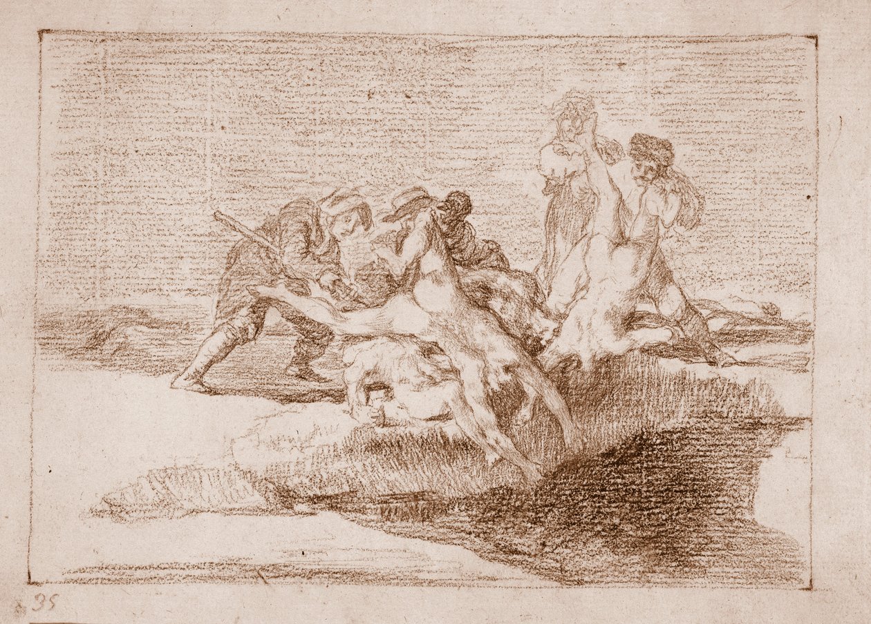 The Disasters of War: Charity (Hazırlık çizimi by Francisco de Goya