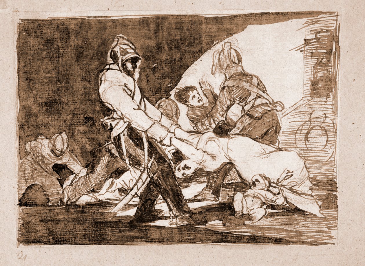 The Disasters of War : Artık onlar için değil (hazırlık çiziminden gravürleme by Francisco de Goya