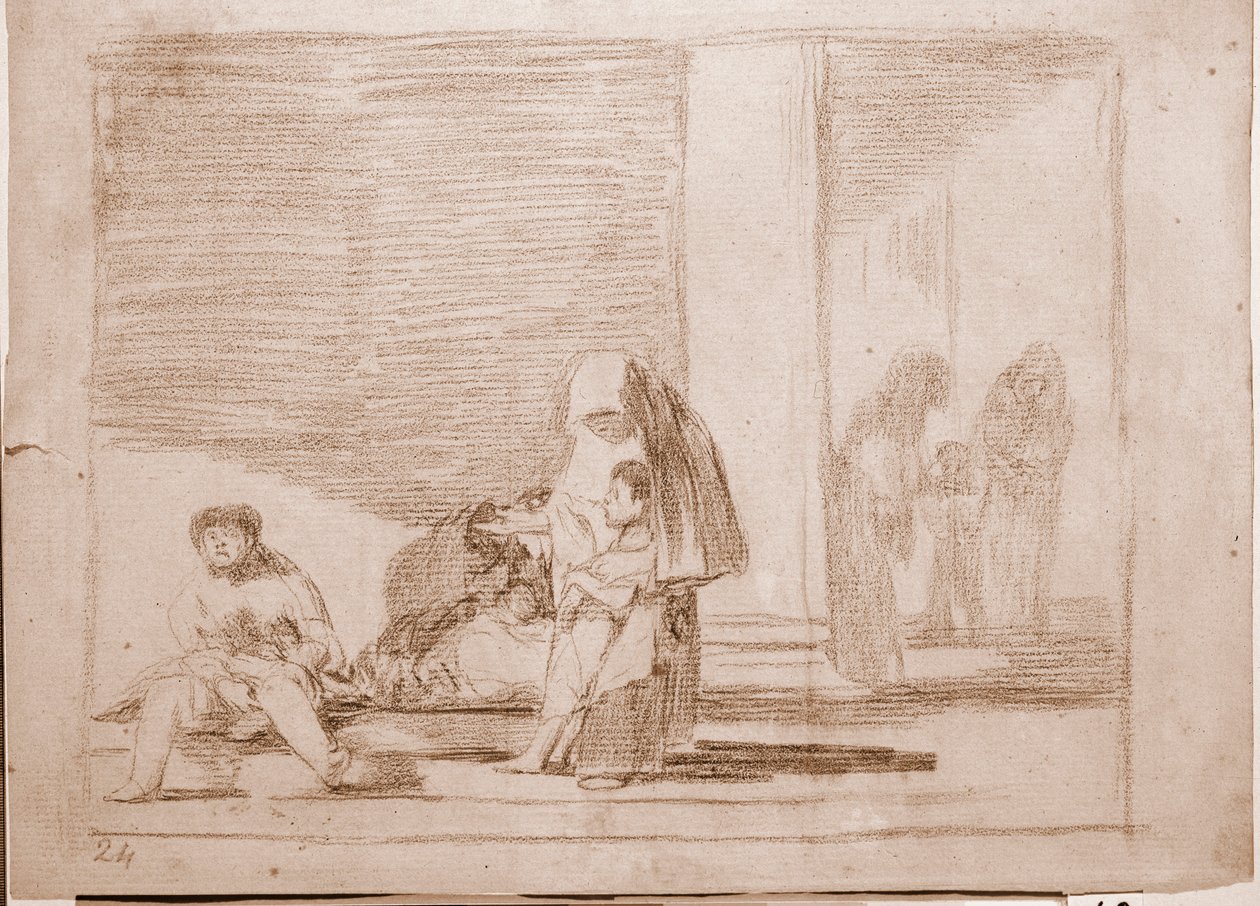 Savaşın Felaketleri: Sağlıklı ve hasta (çizim by Francisco de Goya