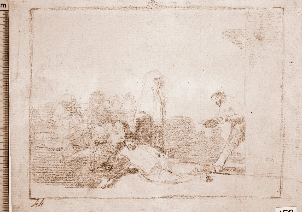 Savaşın Felaketleri: Bağırmak faydasız (hazırlık çizimi by Francisco de Goya