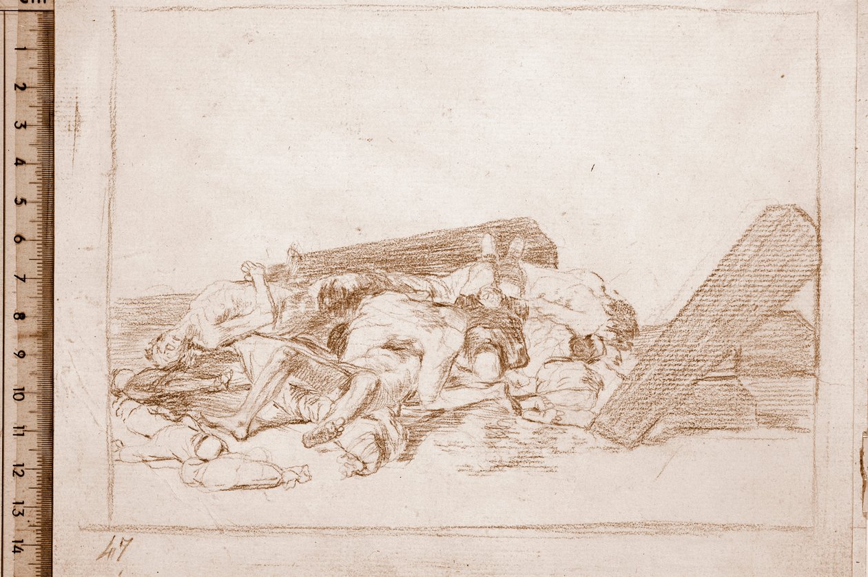 Savaşın Felaketleri: Ölülerin Kabakulakları (hazırlık çizimi) by Francisco de Goya