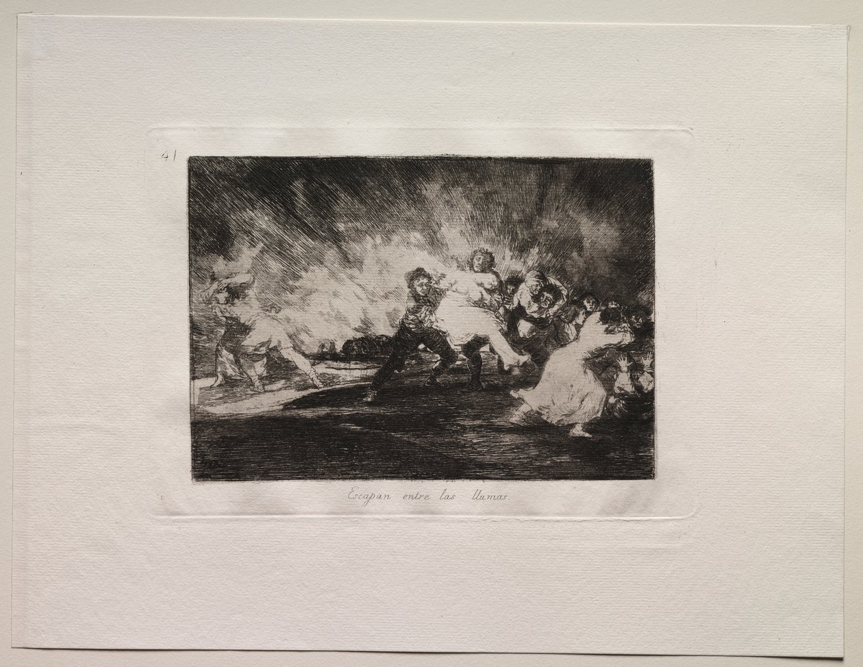 Savaşın Korkuları: Alevlerin İçinden Kaçıyorlar by Francisco de Goya
