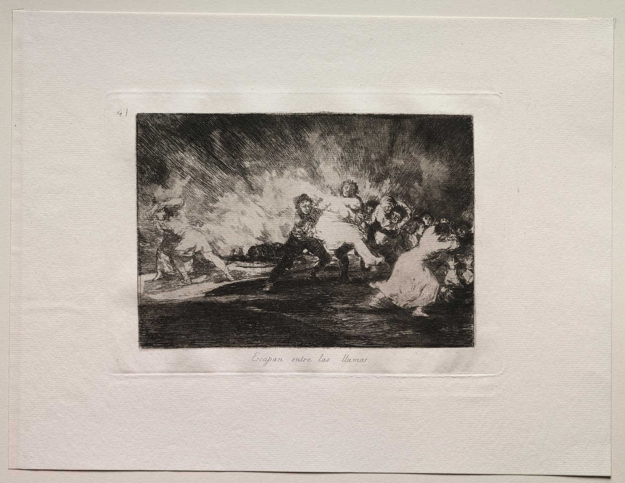 Savaşın Korkuları: Alevlerin İçinden Kaçıyorlar. by Francisco de Goya
