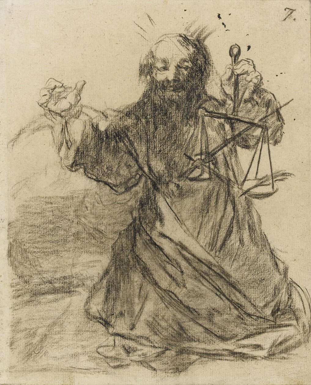 Kalem Kılıçtan Daha Güçlüdür, 1819-28 (kağıt üzerinde siyah tebeşir) by Francisco de Goya