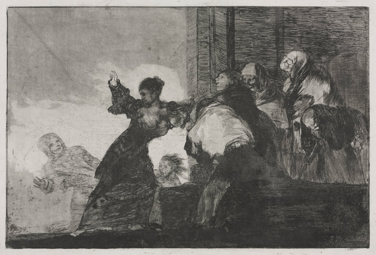 Atasözleri: İki Kafa Bir veya Zavallı Delilikten Daha İyidir, 1816-1823 basılmış c. 1863. by Francisco de Goya