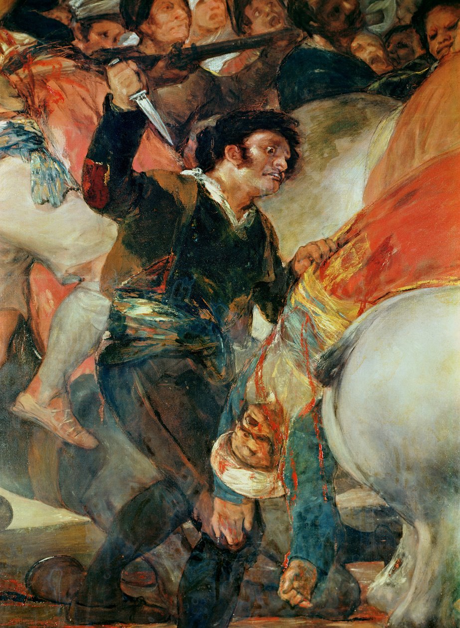 2 Mayıs 1808. Memluk Paralı Askerlerine Karşı Ayaklanma, hançerli bir adam detayı, 1814 by Francisco de Goya