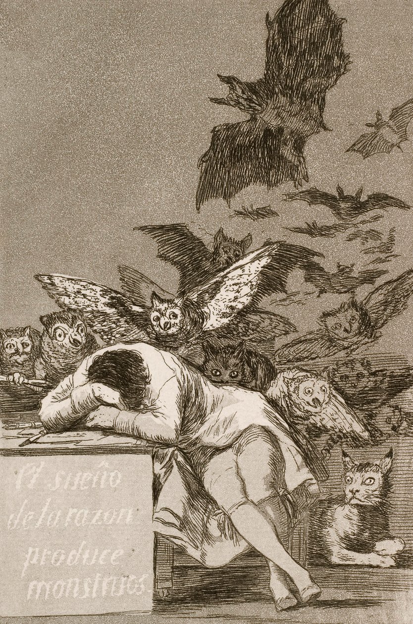 Aklın Uykusu Canavarlar Üretir, Francisco Goya by Francisco de Goya