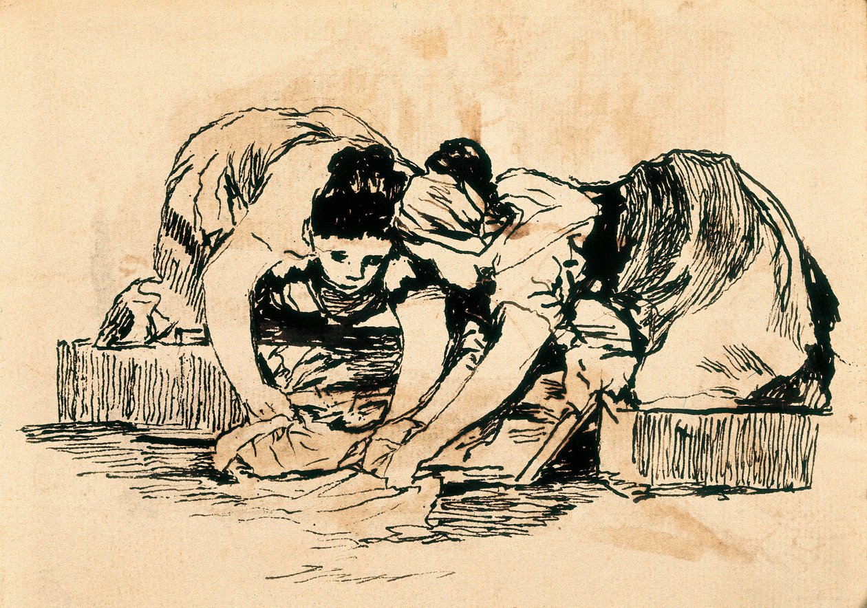 Çamaşırcı Kadınlar, 18. yüzyılın sonu ve 19. yüzyılın başı (çizim) by Francisco de Goya