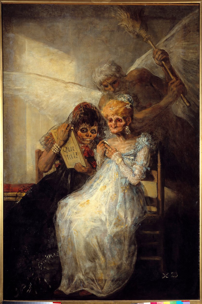 Francisco de Goya (1746-1828) 1808 Sun tarafından Zaman veya Eski Resim. 1,81x1,25 m Lille, güzel sanatlar müzesi - Time or the Old Women. Francisco de Goya