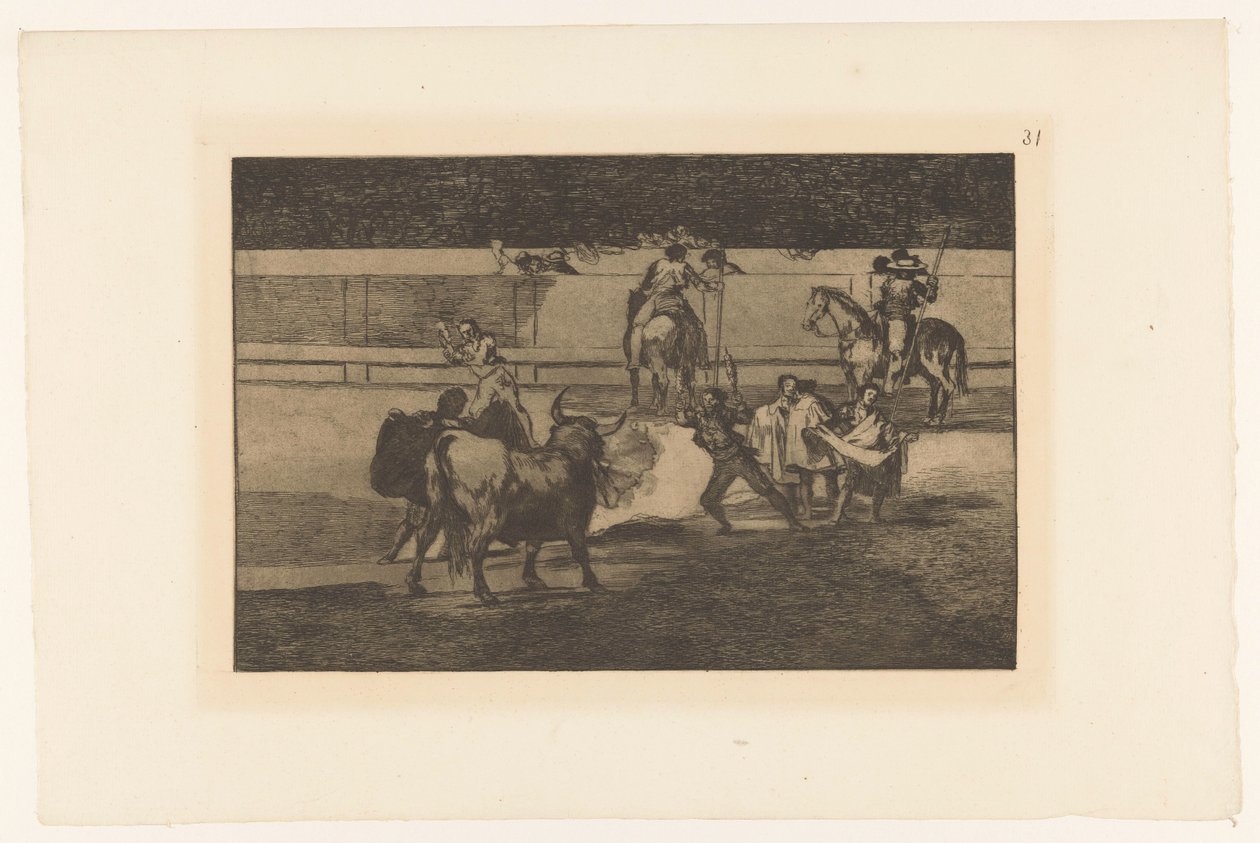 Boğa güreşçisi brandende banderillas ile tanıştı ateş şeritleri Stierengevecht (dizi adı) La Taureamachie (dizi adı) Boğa Güreşi (dizi başlığı) by Francisco de Goya