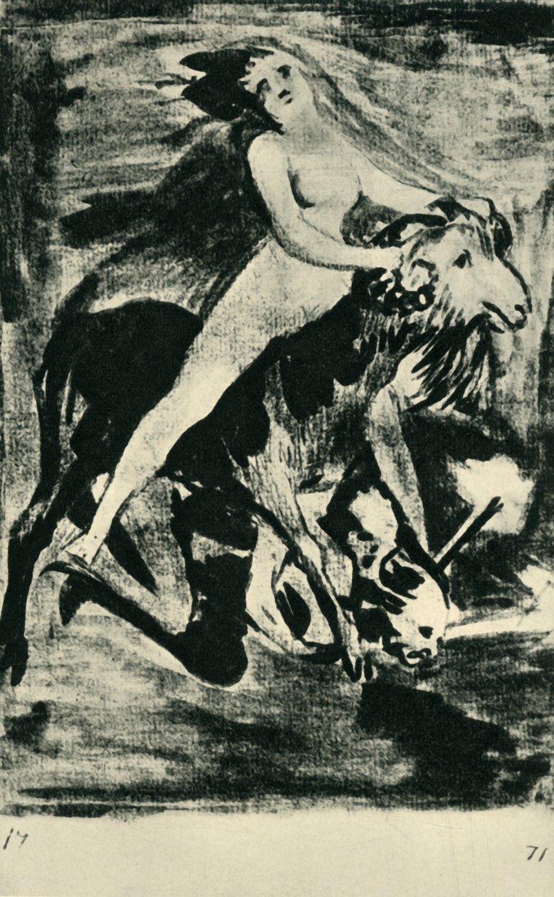 Keçiye binen cadı, 18. yüzyılın sonu ve 19. yüzyılın başı, 1943. by Francisco de Goya