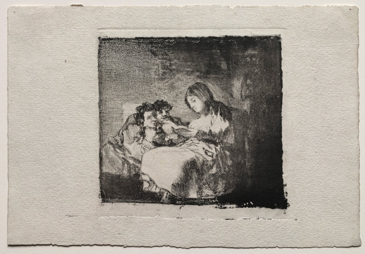 İki Çocuğa Okuyan Kadın, 1824-1825. by Francisco de Goya