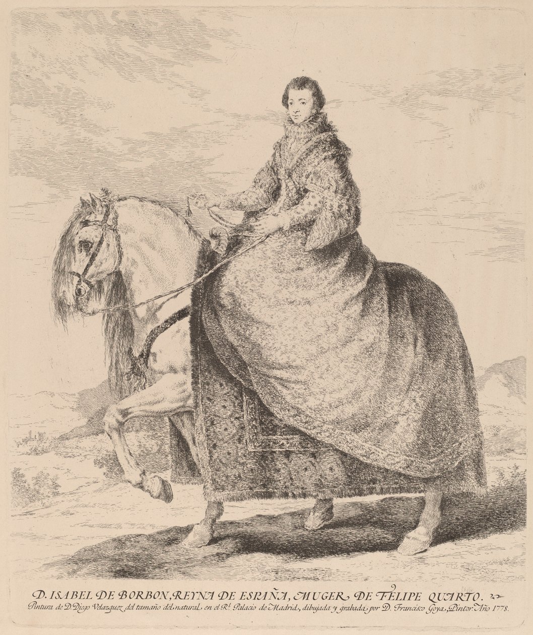 Isabel de Borbon by Francisco de Goya after Diego Velázquez