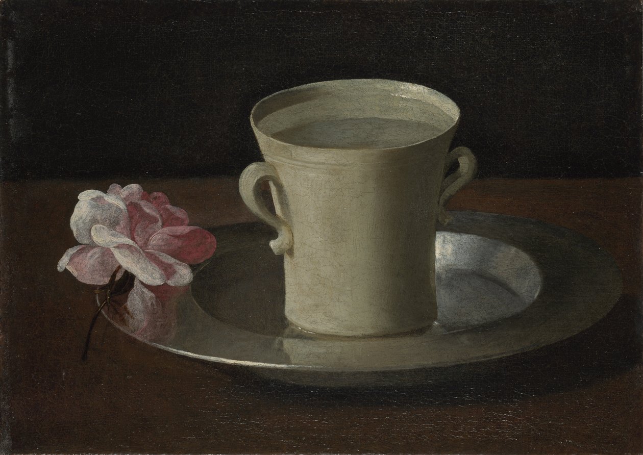 Bir Bardak Su ve Gül, 1630 dolayları by Francisco de Zurbaran