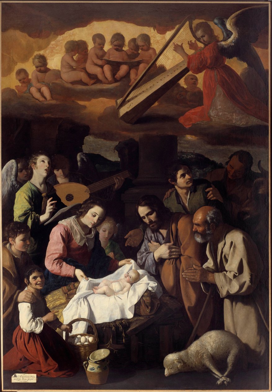 Çobanların Hayranlığı Tablosu Francisco de Zurbaran (1598-1664) 17. Yüzyıl Güneşi. 2.67 x 1.85 m. Grenoble. güzel Sanatlar Müzesi by Francisco de Zurbaran