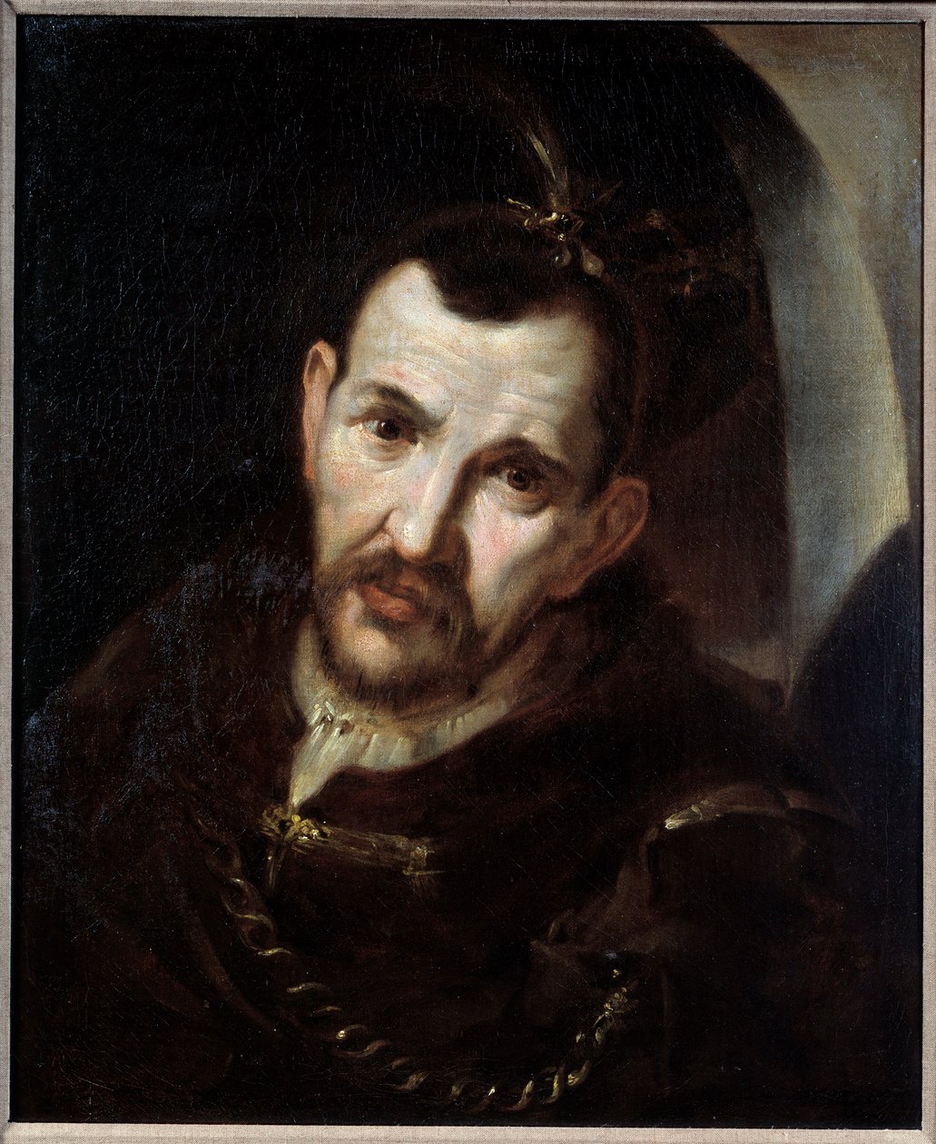 Cacique mahkum Kızılderili kabile lideri portresi. Francisco de Zurbaran
