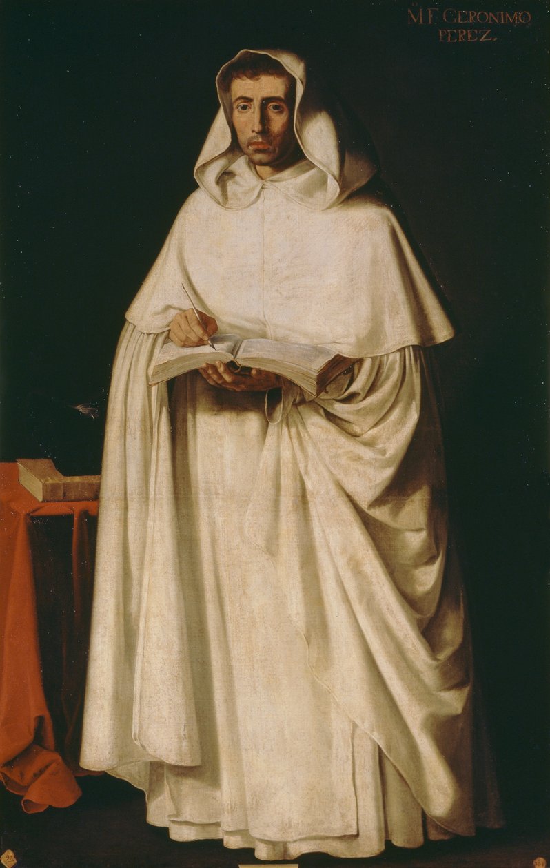 Keşiş Jeronimo Perez, yazan Francisco de Zurbaran (1598-1664) by Francisco de Zurbaran