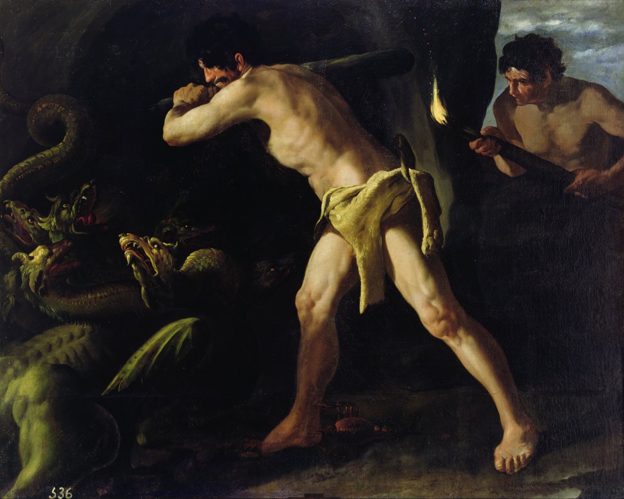 Lernaean Hydra ile Dövüşen Herkül, c.1634 by Francisco de Zurbaran