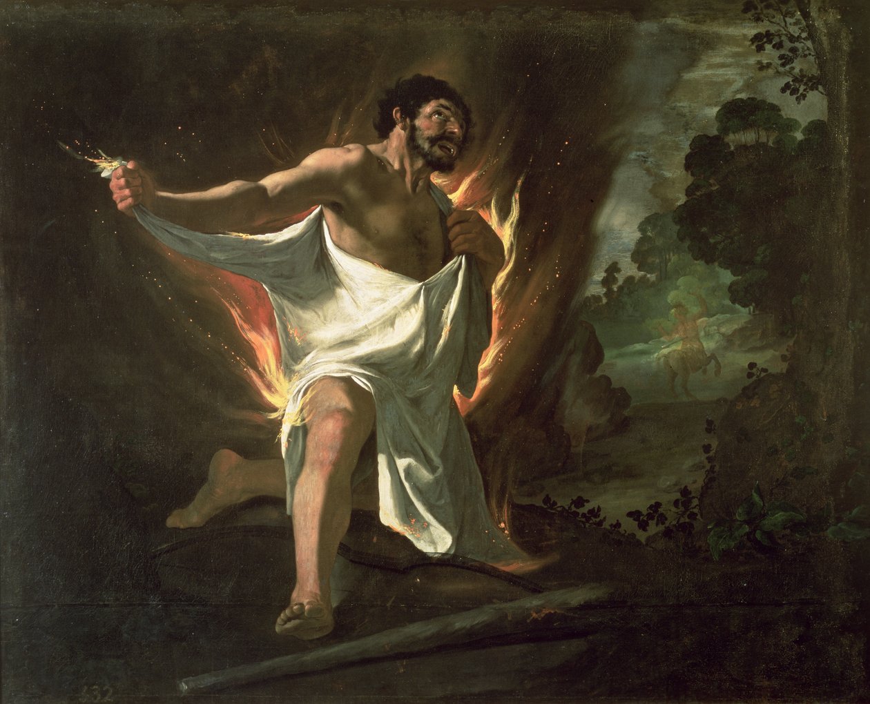 Yanan Elbiseyi Yırtan Herkül, 1634 dolayları by Francisco de Zurbaran